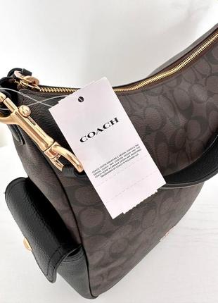 Женская брендовая кожаная сумочка coach pennie shoulder bag сумка кроссбоди шопер хобо оригинал кожа коач коуч на подарок жене подарок девушке10 фото