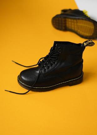 Dr. martens 1460 black женские демисезонные ботинки черные мартинс термо 😍3 фото