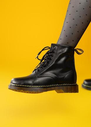 Dr. martens 1460 black женские демисезонные ботинки черные мартинс термо 😍7 фото