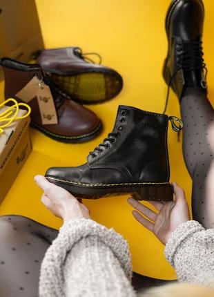 Dr. martens 1460 black женские демисезонные ботинки черные мартинс термо 😍10 фото