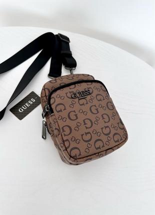 Мужская брендовая сумочка guess ezra logo crossbody гезз на подарок мужу подарок парню5 фото