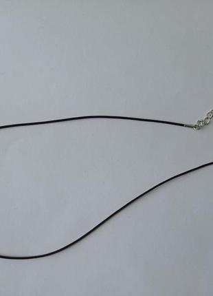Ожерелье шнур тонкий чокер черного цвета.2 фото
