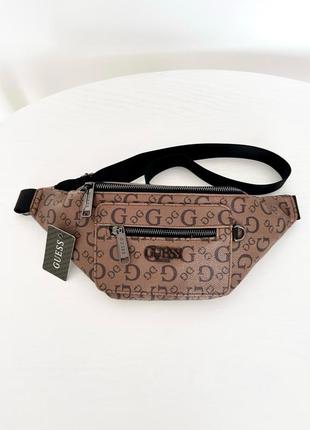 Мужская брендовая сумочка guess ezra logo fanny pack гезз бананка/слинг на подарок мужу подарок парню