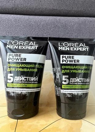 Очищувальний гель для вмивання "5 дій проти проблемної шкіри" l'oreal paris men