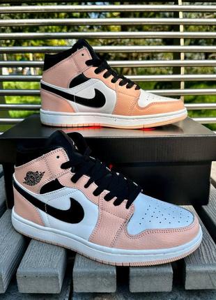 Кросівки nike air jordan 1 mid (peach)7 фото