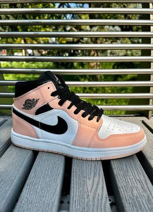 Кросівки nike air jordan 1 mid (peach)2 фото