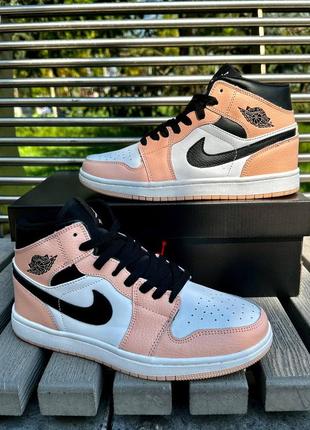 Кросівки nike air jordan 1 mid (peach)1 фото