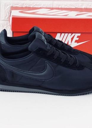 Кросівки чоловічі осінні nike cortez all black кросовки найк кортез