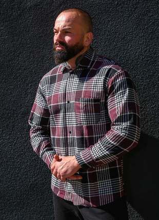 Рубашка в клетку теплая байка