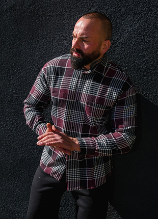 Рубашка в клетку теплая байка