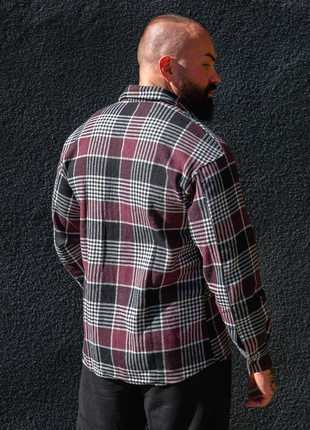 Рубашка в клетку теплая байка