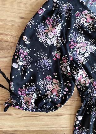 Сукня з рукавами фонариками в квітковий принт 4xl3 фото
