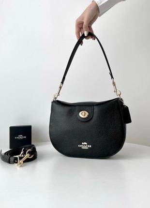 Женская брендовая кожаная сумочка coach ella hobo bag сумка хобо кроссбоди оригинал кожа коач коуч на подарок жене подарок девушке