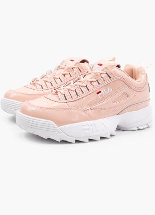 Женские кроссовки fila disruptor 2 pink&gt; white4 фото