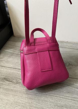 Розовая кожаная сумочка made in italy4 фото