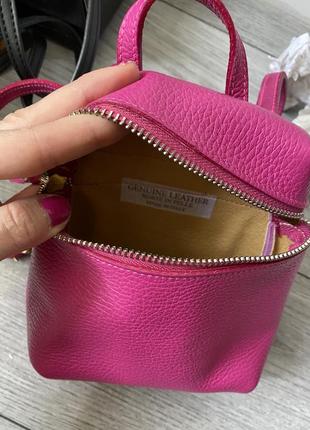 Розовая кожаная сумочка made in italy7 фото