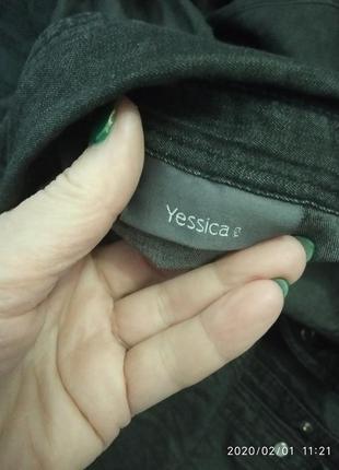 Джинсовая рубашка со стразами 6