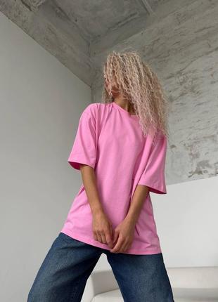 Базова футболка, колір білий і рожевий2 фото