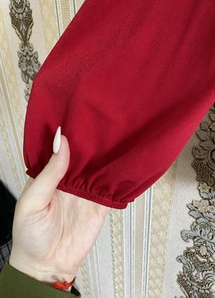 Лёгкая эластичная кофточка, красно-малиновая кофта блузка, блуза2 фото