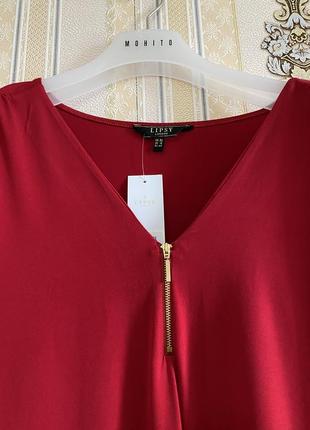 Лёгкая эластичная кофточка, красно-малиновая кофта блузка, блуза4 фото