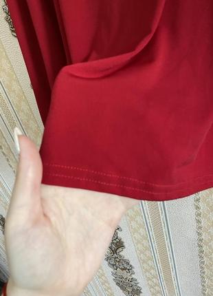 Лёгкая эластичная кофточка, красно-малиновая кофта блузка, блуза6 фото