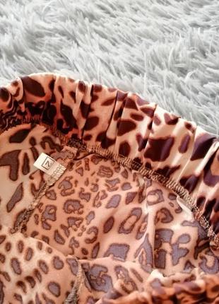 Легкий летний крепдешиновый костюм print leo леопард длинные брюки палаццо рубашка оверсайз8 фото