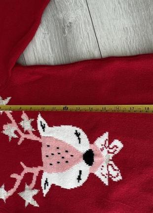 Новогодний свитер с оленем милый новогодний свитер 10-12р для девчонки с оленечкой4 фото