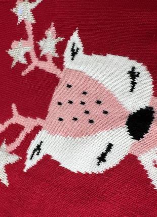 Новогодний свитер с оленем милый новогодний свитер 10-12р для девчонки с оленечкой8 фото