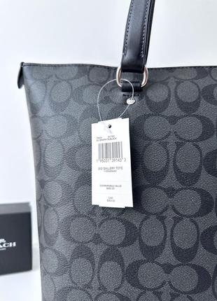 Жіноча брендова сумка coach gallery tote in signature canvas оригінал сумочка тоут тоте коач коуч шкіра на подарунок дружині подарунок дівчині5 фото