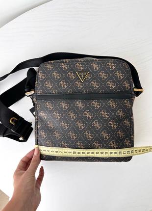 Мужская брендовая сумочка guess vezzola 4g logo crossbody гезз оригинал сумка на подарок мужу подарок парню8 фото