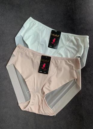 Трусы бесшовные большие размеры микрофибра сетка