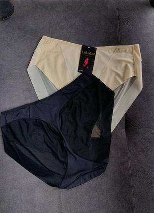 Трусы бесшовные большие размеры микрофибра сетка