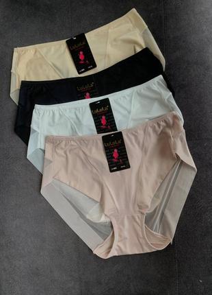 Трусы бесшовные большие размеры микрофибра сетка