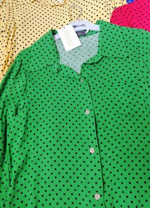 Блуза сорочка з натуральної бавовняної тканини в горох тканина легка штапель різні кольори розміри 45 фото