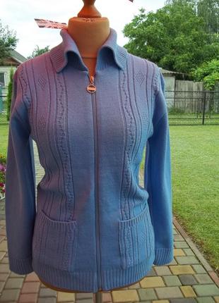 ( 44 / 46 р ) женская кофта акриловый свитер джемпер на молнии новая англия1 фото