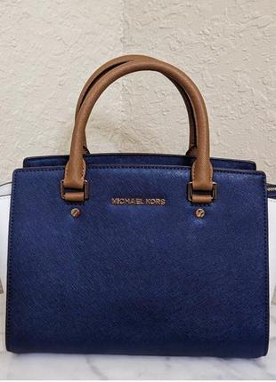 Сумка оригинал michael kors women's blue selma medium3 фото