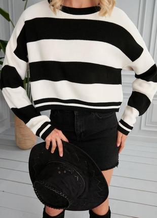 Вкорочений смугастий светр туреччина