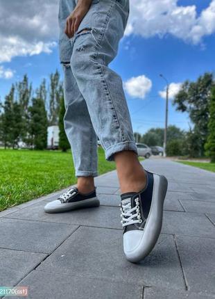 Кеди жіночі натуральна шкіра пресована3 фото