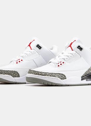 Кросівки чоловічі баскетбольні nike air jordan 3 white cement білі, найк аїр джердан ретро