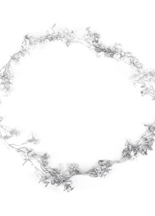 Декоративна гілка "срібло на листі"2 фото