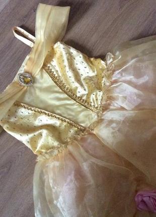 Карнавальное платье принцессы белль 7-8 лет дисней дорогая элитная серия