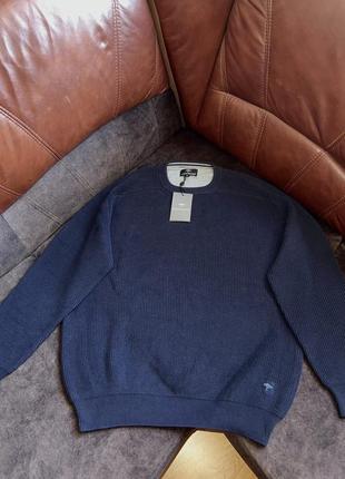 Хлопковый свитер джемпер fynch-hatton оригинальный синий3 фото