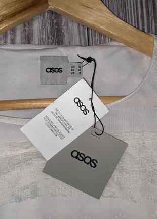 Молочное тонкое комбинированное платье asos #1166 фото