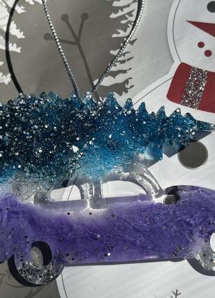 Новорічна підвіска машинка