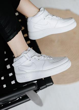 Кроссовки nike air force 1 mid triple white