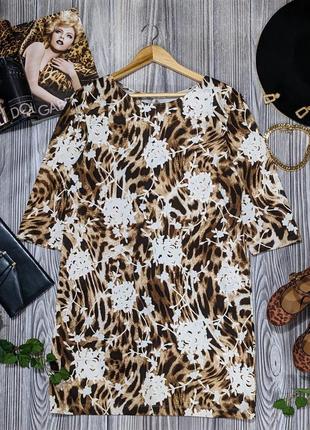 Леопардовое платье миди1 фото