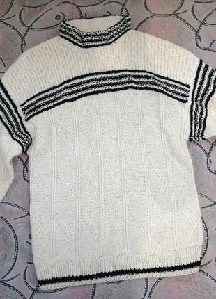 Свитер свитерок светр тёплый вязаный в'язаний ручная работа хендмейд1 фото