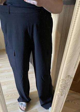 Нові модні широкі штани на гумці з кишенями карго 52-54 р3 фото