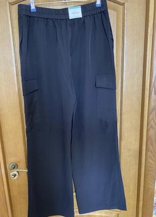 Нові модні широкі штани на гумці з кишенями карго 52-54 р7 фото