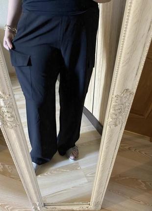 Нові модні широкі штани на гумці з кишенями карго 52-54 р5 фото